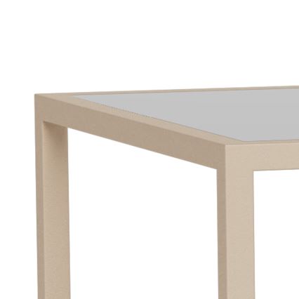 Conjunto de 2 mesas de centro SARON 90x50 cm cinzento/transparente