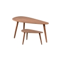 Conjunto de 2 mesas de centro SOLE 60/80x30/40 cm nogueira