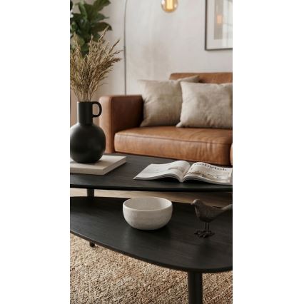 Conjunto de 2 mesas de centro SOLE 60/80x30/40 cm pretas