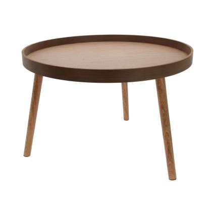 Conjunto de 2 Mesas de Centro VERDE Ø 60/38 cm nogueira