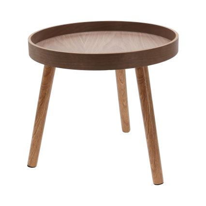Conjunto de 2 Mesas de Centro VERDE Ø 60/38 cm nogueira