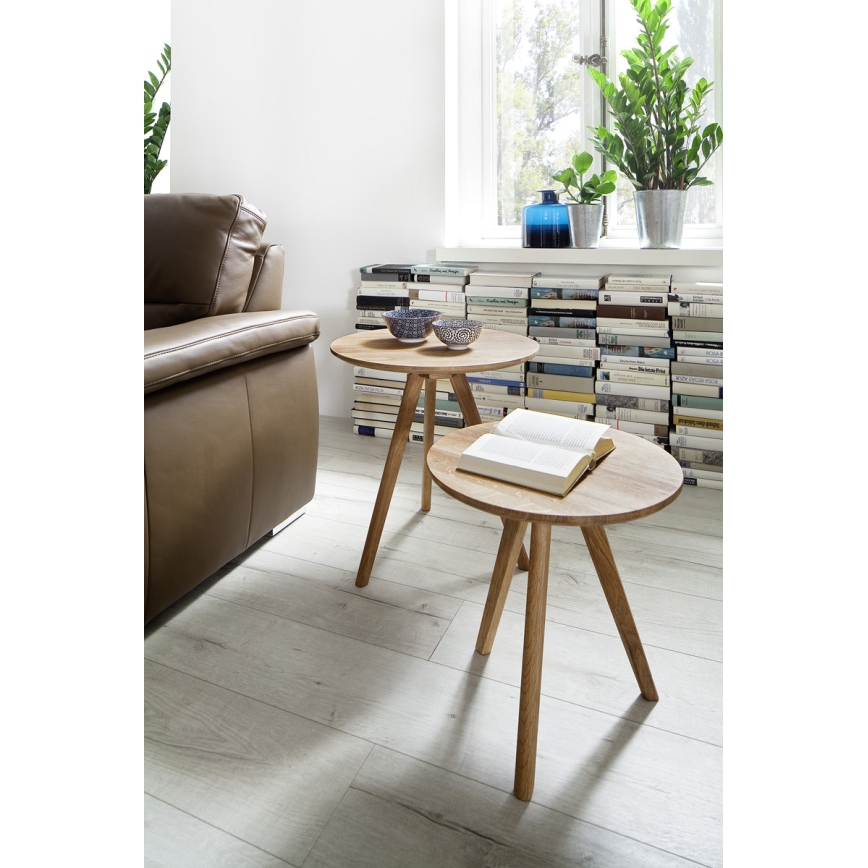 Conjunto de 2 mesas de centro VEYLOR em carvalho