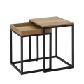 Conjunto de 2 mesas laterais ELDUR castanho/preto
