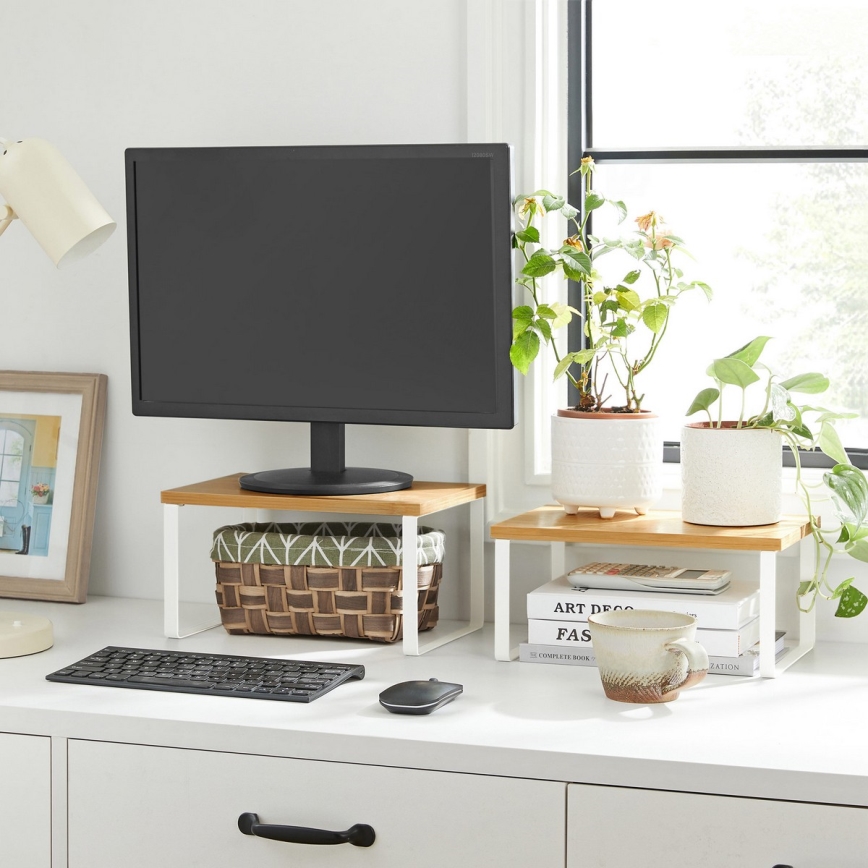 Conjunto de 2 prateleiras de arrumação MARGE, brancas/marrons