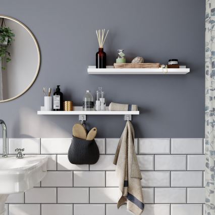 Conjunto de 2 prateleiras de parede SHELFY brancas