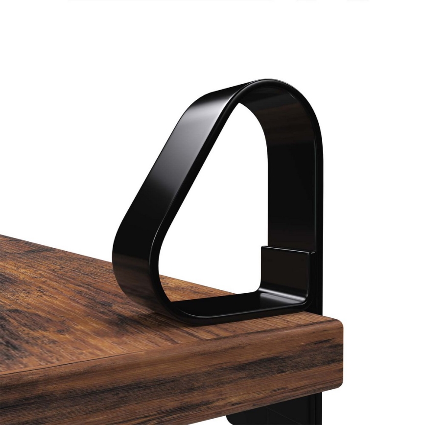 Conjunto de 2 prateleiras de parede SHELFY castanho/preto