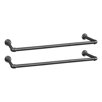 Conjunto de 2 suportes de parede para cabides LINEA, preto