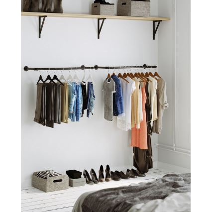 Conjunto de 2 suportes de parede para cabides LINEA, preto