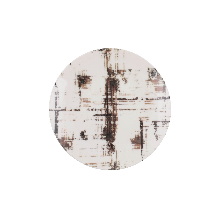 Conjunto de 24 peças para jantar em porcelana, castanho e branco