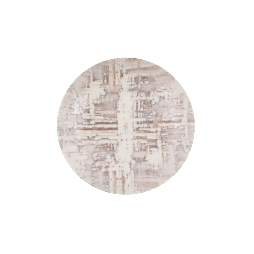 Conjunto de 24 peças para jantar em porcelana, castanho e branco