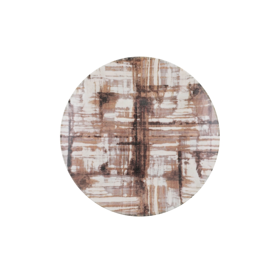 Conjunto de 24 peças para jantar em porcelana, castanho e branco