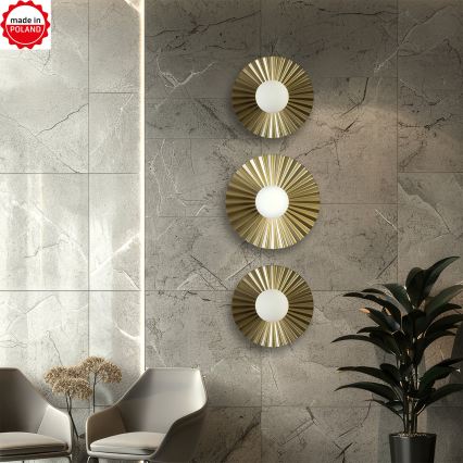 Conjunto de 3 apliques de parede SUNPLISS 1xG9/10W/230V dourado/creme