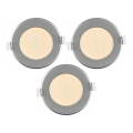 Conjunto de 3 candeeiros de embutir para casa de banho LED/6W/230V IP44 prateado