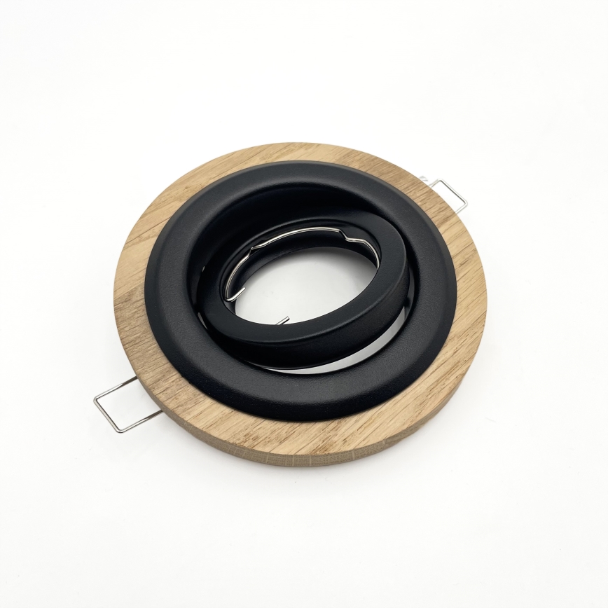 Conjunto de 3 candeeiros de embutir TOBBY 1xGU10/20W/230V Ø 11,5 cm carvalho/preto