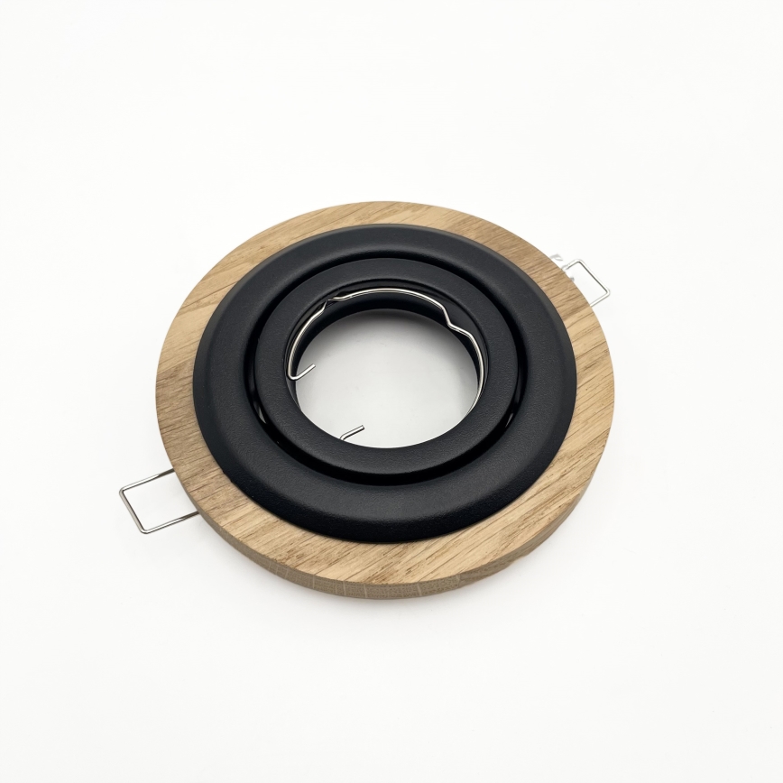 Conjunto de 3 candeeiros de embutir TOBBY 1xGU10/20W/230V Ø 11,5 cm carvalho/preto