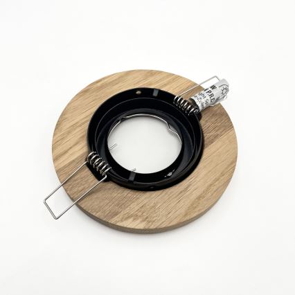 Conjunto de 3 candeeiros de embutir TOBBY 1xGU10/20W/230V Ø 11,5 cm carvalho/preto