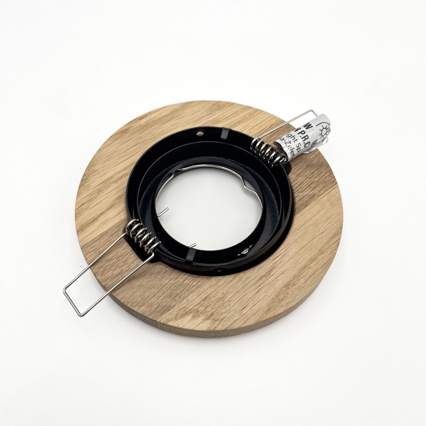 Conjunto de 3 candeeiros de embutir TOBBY 1xGU10/20W/230V Ø 11,5 cm carvalho/preto