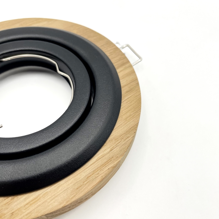 Conjunto de 3 candeeiros de embutir TOBBY 1xGU10/20W/230V Ø 11,5 cm carvalho/preto