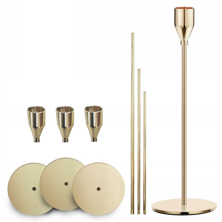 Conjunto de 3 castiçais dourados