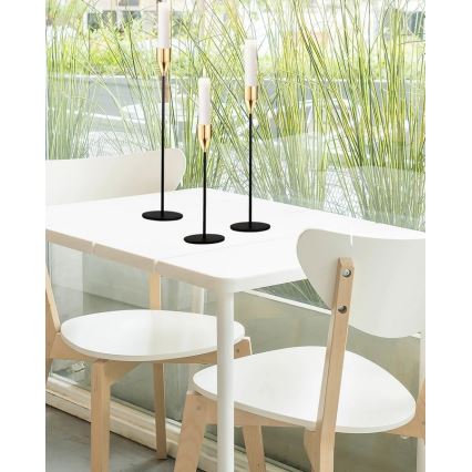 Conjunto de 3 castiçais preto/dourado