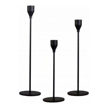 Conjunto de 3 castiçais pretos