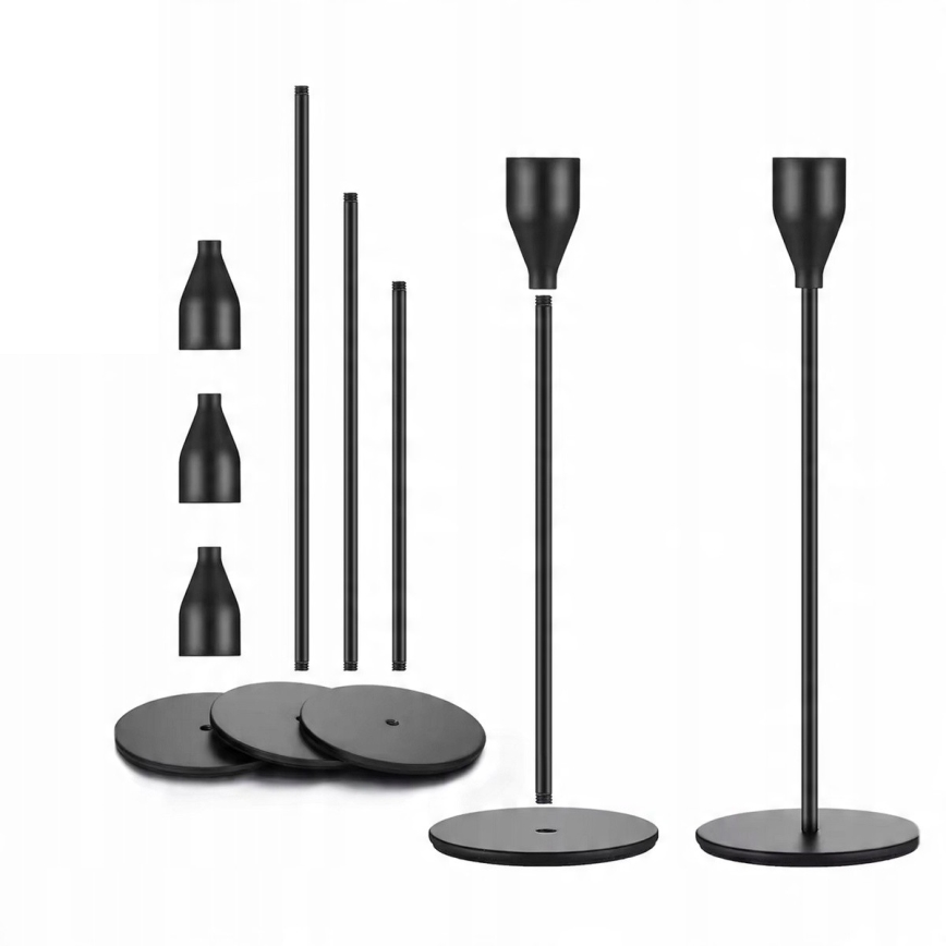 Conjunto de 3 castiçais pretos