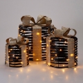 Conjunto de 3 decorações de Natal LED 20xLED/2xAA + 30xLED/3xAA + 40xLED/3xAA branco quente presentes/preto