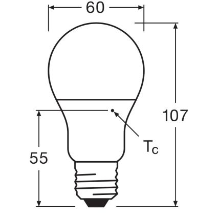 Conjunto de 3 lâmpadas LED A60 E27/10W/230V 3000K - Osram