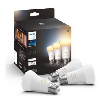 Conjunto de 3 lâmpadas LED dimerizáveis Philips Hue WHITE AMBIANCE A60 E27/6W/230V 2200-6500K