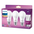 Conjunto de 3 lâmpadas LED Philips A60 E27/13W/230V 2700K