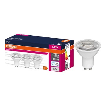 Conjunto de 3 lâmpadas LED refletoras PAR16 GU10/6,9W/230V 6500K 36° - Osram