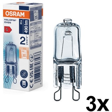 Conjunto de 3 lâmpadas para forno HALOPIN G9/40W/230V 2700K - Osram