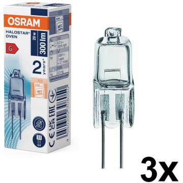 Conjunto de 3 lâmpadas para forno HALOSTAR G4/20W/12V 2700K - Osram