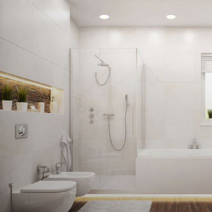 Conjunto de 3 luminárias LED de embutir para casa de banho LED/6W/230V 3000K IP44 brancas