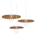 Conjunto de 3 lustres pendentes em cabo SUNPLISS 1xG9/10W/230V dourado/creme
