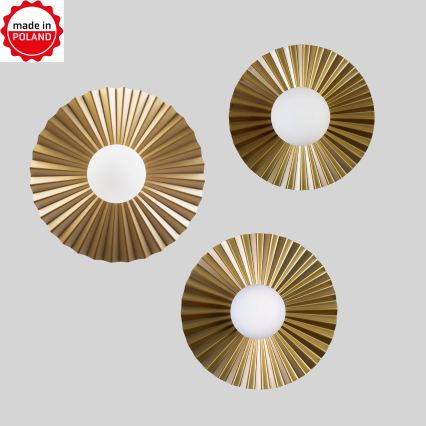 Conjunto de 3 lustres pendentes em cabo SUNPLISS 1xG9/10W/230V dourado/creme