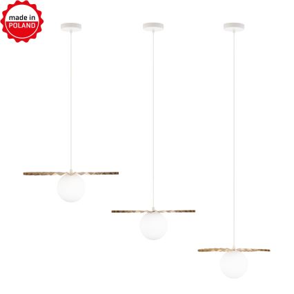 Conjunto de 3 lustres pendentes em cabo SUNPLISS 1xG9/10W/230V dourado/creme