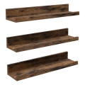 Conjunto de 3 prateleiras de parede SHELFY 38x5x10 cm, castanhas