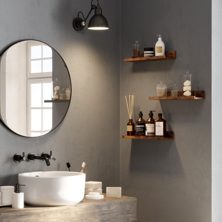 Conjunto de 3 prateleiras de parede SHELFY, castanhas