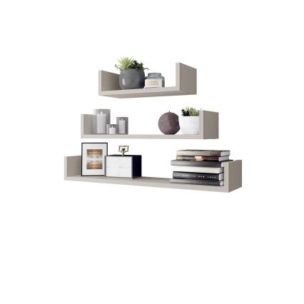 Conjunto de 3 prateleiras de parede TRIO 40/60/80x11x18 cm caxemira