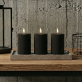 Conjunto de 3 velas LED BRILLO LED/2xAA 12,5 cm pretas + comando remoto