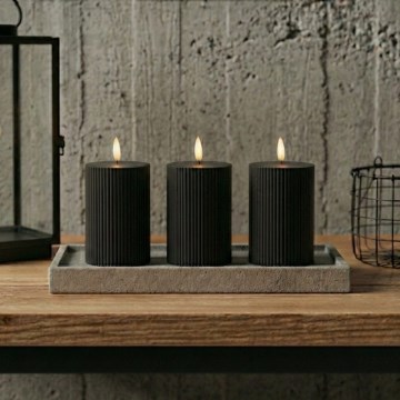 Conjunto de 3 velas LED BRILLO LED/2xAA 12,5 cm pretas + comando remoto