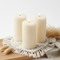 Conjunto de 3 velas LED BRILLO LED/3xAAA, 15 cm, cor creme + comando à distância