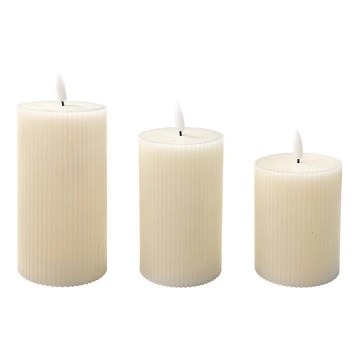 Conjunto de 3 velas LED BRILLO LED/3xAAA creme + controlo remoto