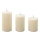 Conjunto de 3 velas LED BRILLO LED/3xAAA creme + controlo remoto