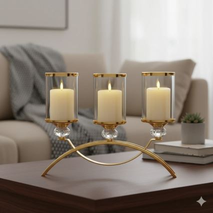 Conjunto de 3 velas LED BRILLO LED/3xAAA creme + controlo remoto