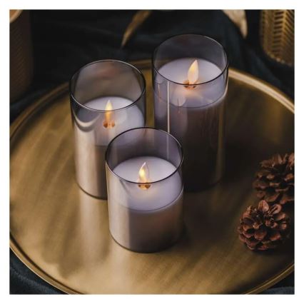 Conjunto de 3 velas LED — Alimentação: 6 pilhas AA
