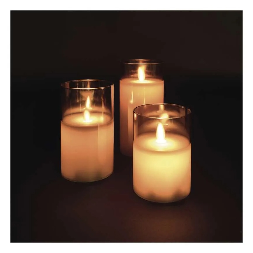 Conjunto de 3 velas LED — Alimentação: 6 pilhas AA