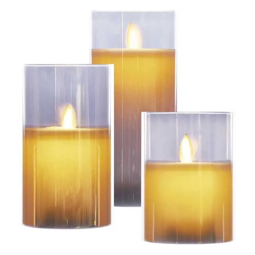 Conjunto de 3 velas LED — Alimentação: 6 pilhas AA