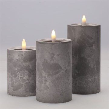 Conjunto de 3 velas LED — alimentadas por 2 pilhas AA — luz branca quente